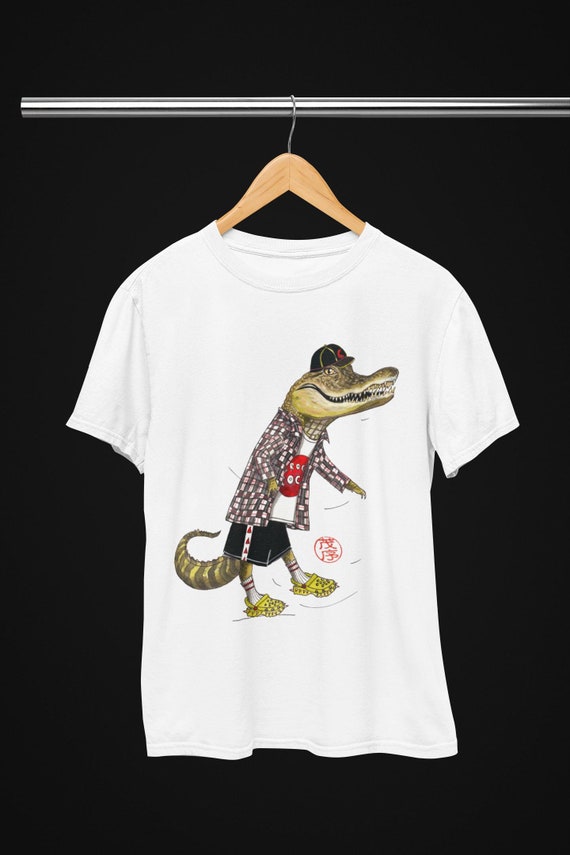 Crocodile Low Cost Fun Tennis Wimblesport Show Title Men T-Shirt Printed Graphic Black Mens Top Tee Size M