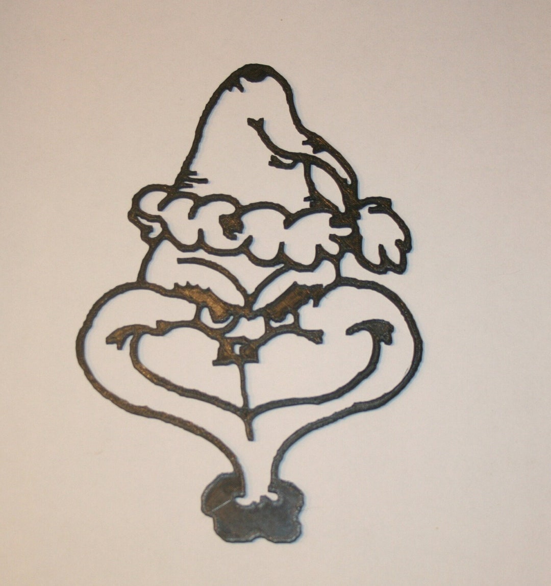 Grinch Wall Decor 3D Printed Wall Art Minimalist Line Art - Etsy