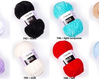 Yarn YarnArt Dolce yarn plush yarn velvet yarn fun fur yarn velours amigurumi yarn terry yarn blanket yarn fur yarn long eyelash yarn baby