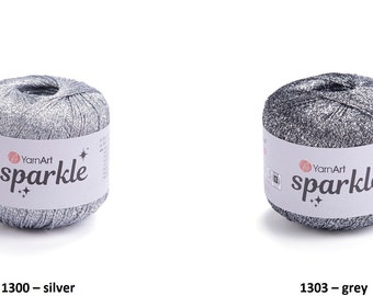 Yarn Sparkle YarnArt yarn glitter yarn lurex yarn metallic yarn brocade yarn brilliant yarn sparkling yarn shiny yarn flashing yarn silver