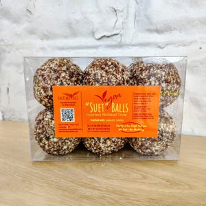 Vegan No Melt Suet Balls for Wild Birds - 1 Dozen - Fits in Bird Buddy