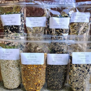 Sample Pack - 8 Premium Backyard Bird Seed Blends - No Filler - 1lb Bags