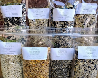 Sample Pack - 8 Premium Backyard Bird Seed Blends - No Filler - 1lb Bags