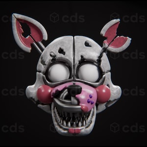 FNAF Lolbit Nightmare Head utskrivbara STL-filer 3D-modell