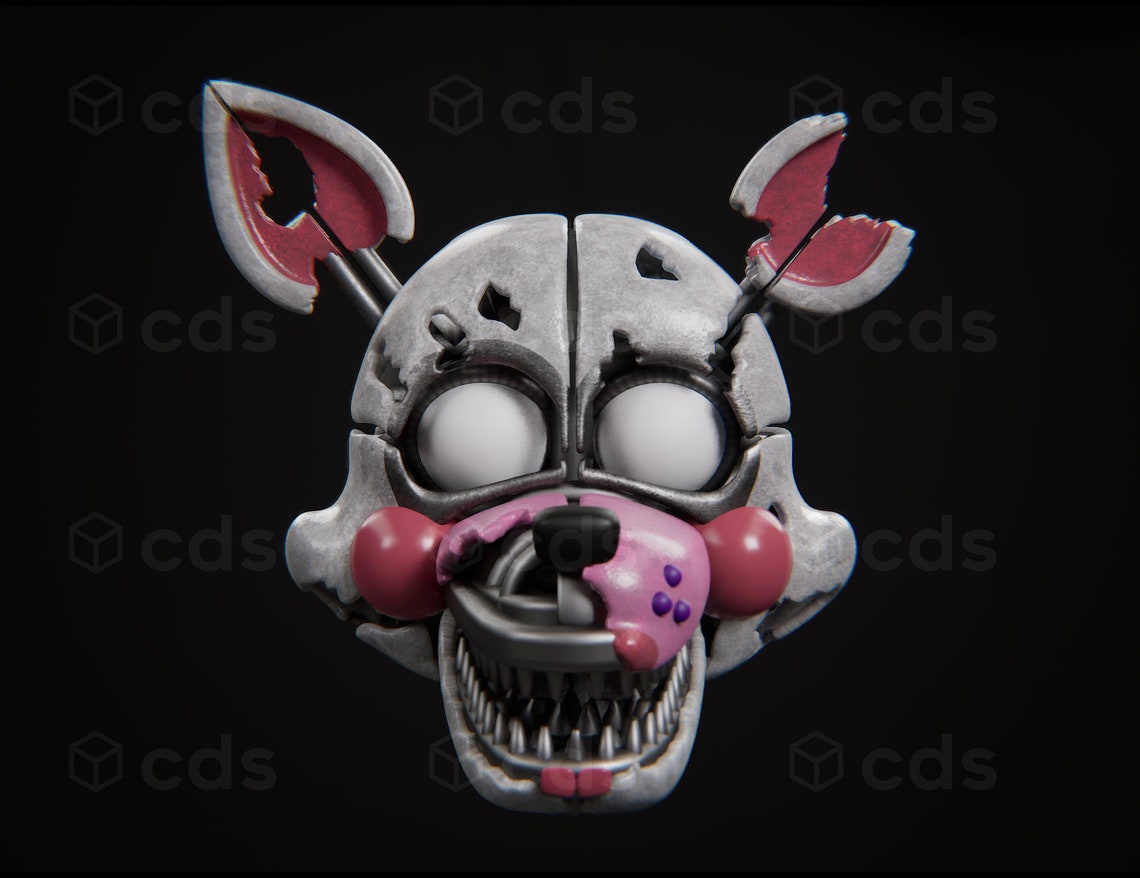 FNAF Lolbit Nightmare Head Wearable and Printable STL Files 3D Model - Etsy