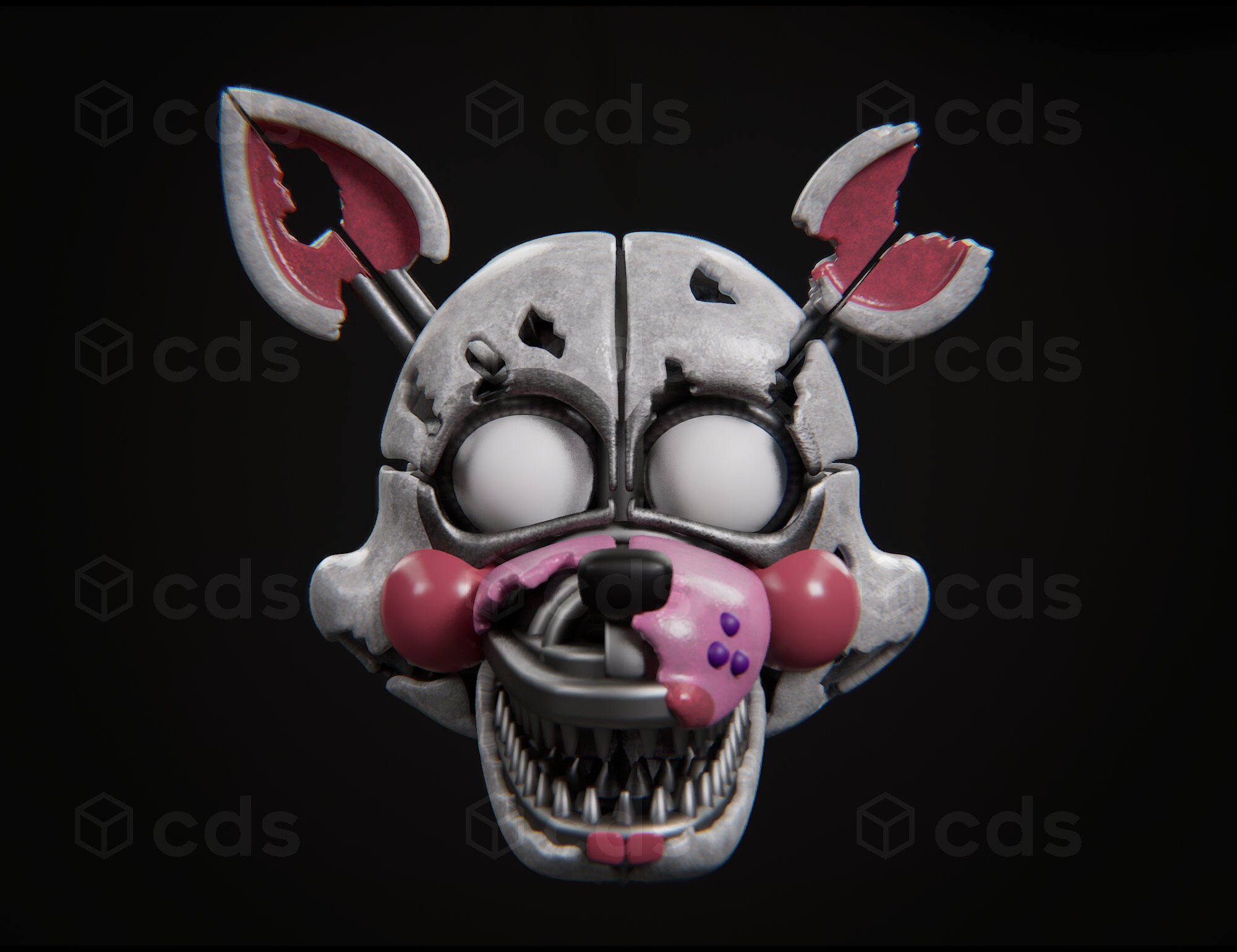 FNAF Lolbit Nightmare Head Wearable and Printable STL Files 3D Model - Etsy