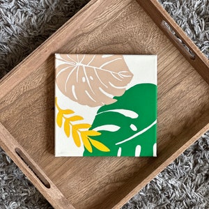 Tropical Leaves Paint by Number Kit – DIY Botanical Canvas Painting Set for Adults | Easy Modern Wall Art | Unique Craft Gift Ideas image 7
