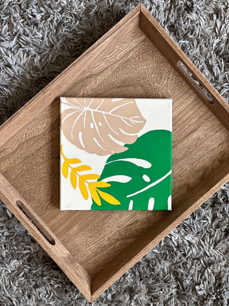 Tropical Leaves Paint by Number Kit – DIY Botanical Canvas Painting Set for Adults | Easy Modern Wall Art | Unique Craft Gift Ideas image 7