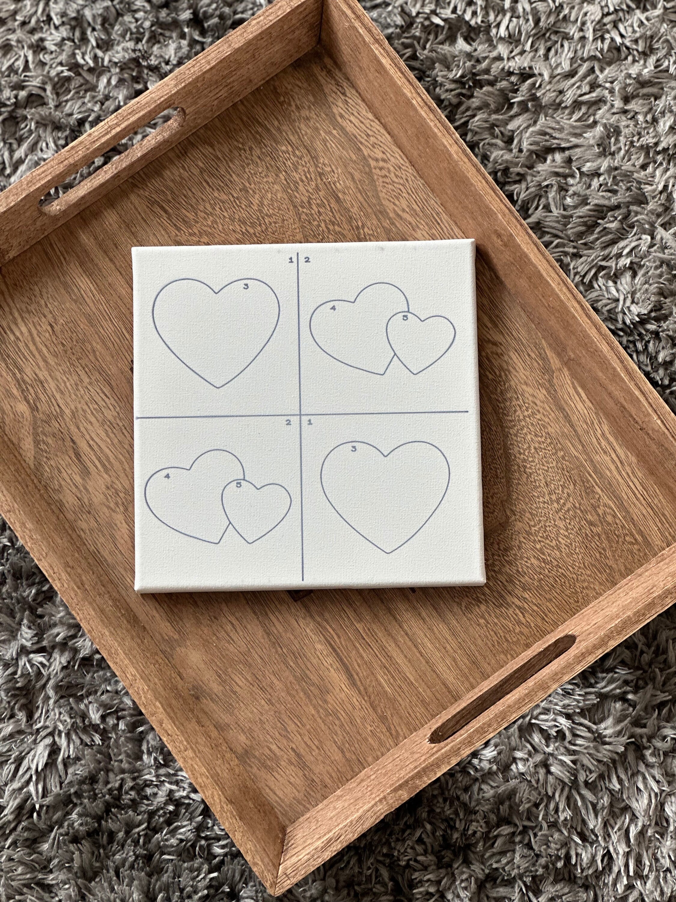 Checkered Hearts Paint by Number Kit for Adults, DIY Valentines