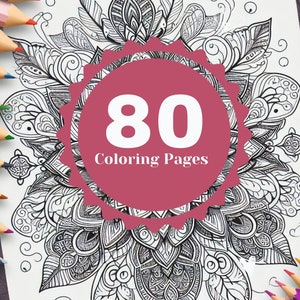 80 Flowers Coloring Pages for Adults | Amazing Adult Coloring Pages For Girls, Women, Men And Teens | Stress Relief and Relaxation