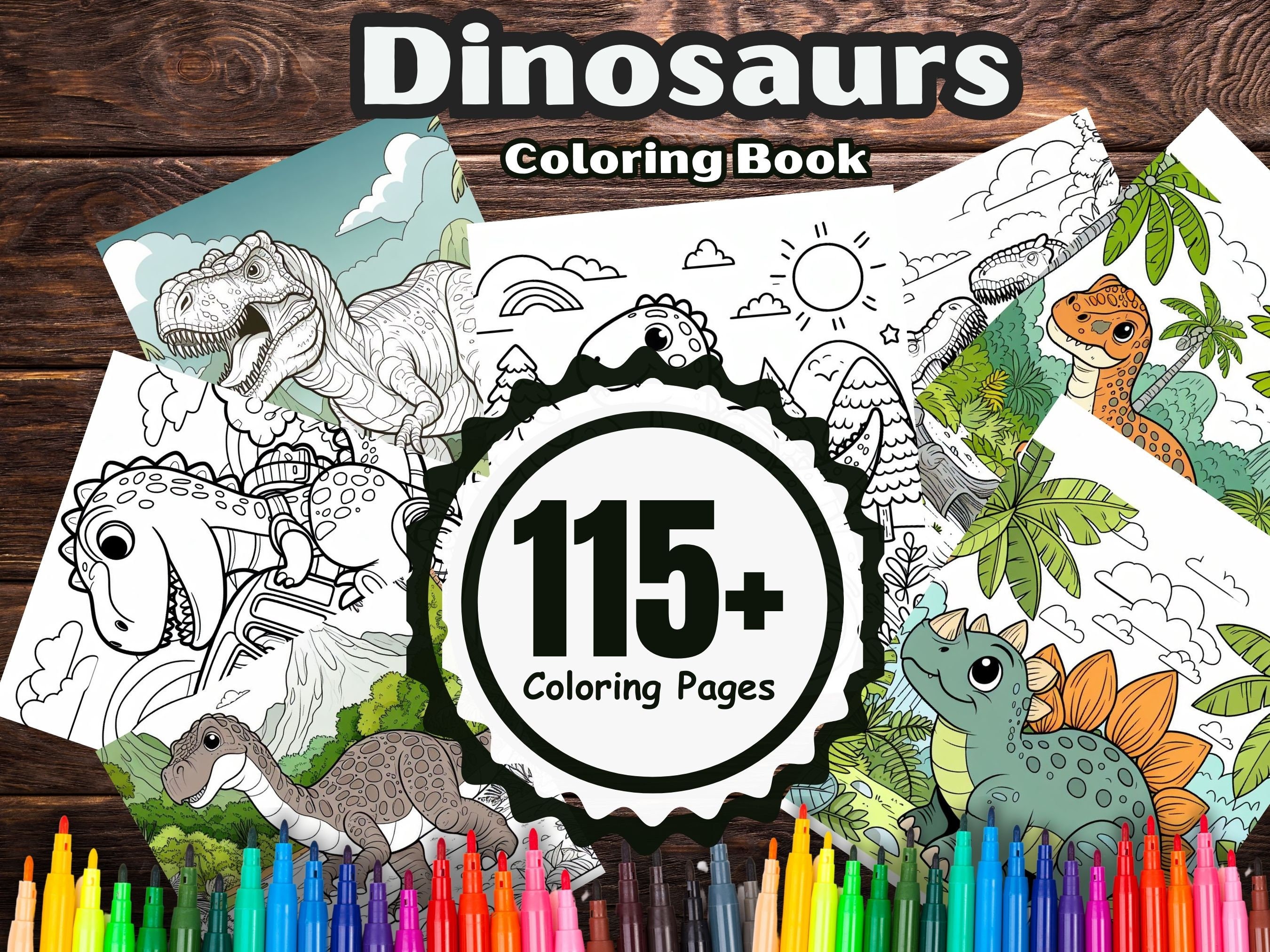 Un Ensemble D'autocollants Mignons De Dinosaures Pour Décorer La Chambre D' enfant De L'ère Mésozoïque Pour Les Enfants