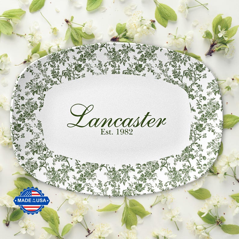 Custom Wedding Gift, Bridal Shower Gift, Anniversary Gift, Housewarming gift, Gift for bride & groom custom kitchen decor gift, Green toile