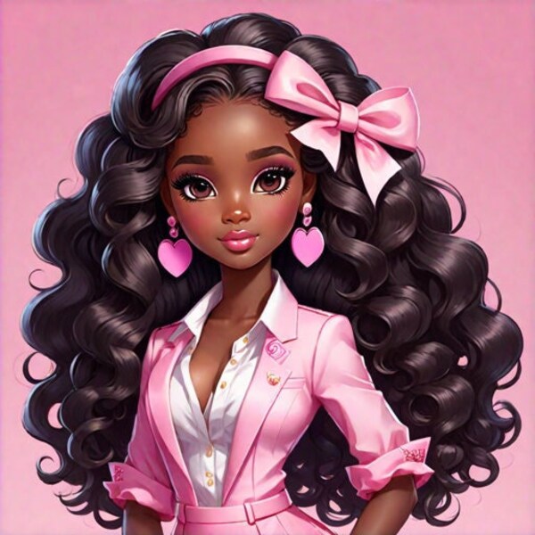 Barbie Svg, Barbie Party , African Barbie Doll, Barbie Cake Topper, Barbie Party, African Barbie Party, Barbie Party Favor,Barbie Big Bow