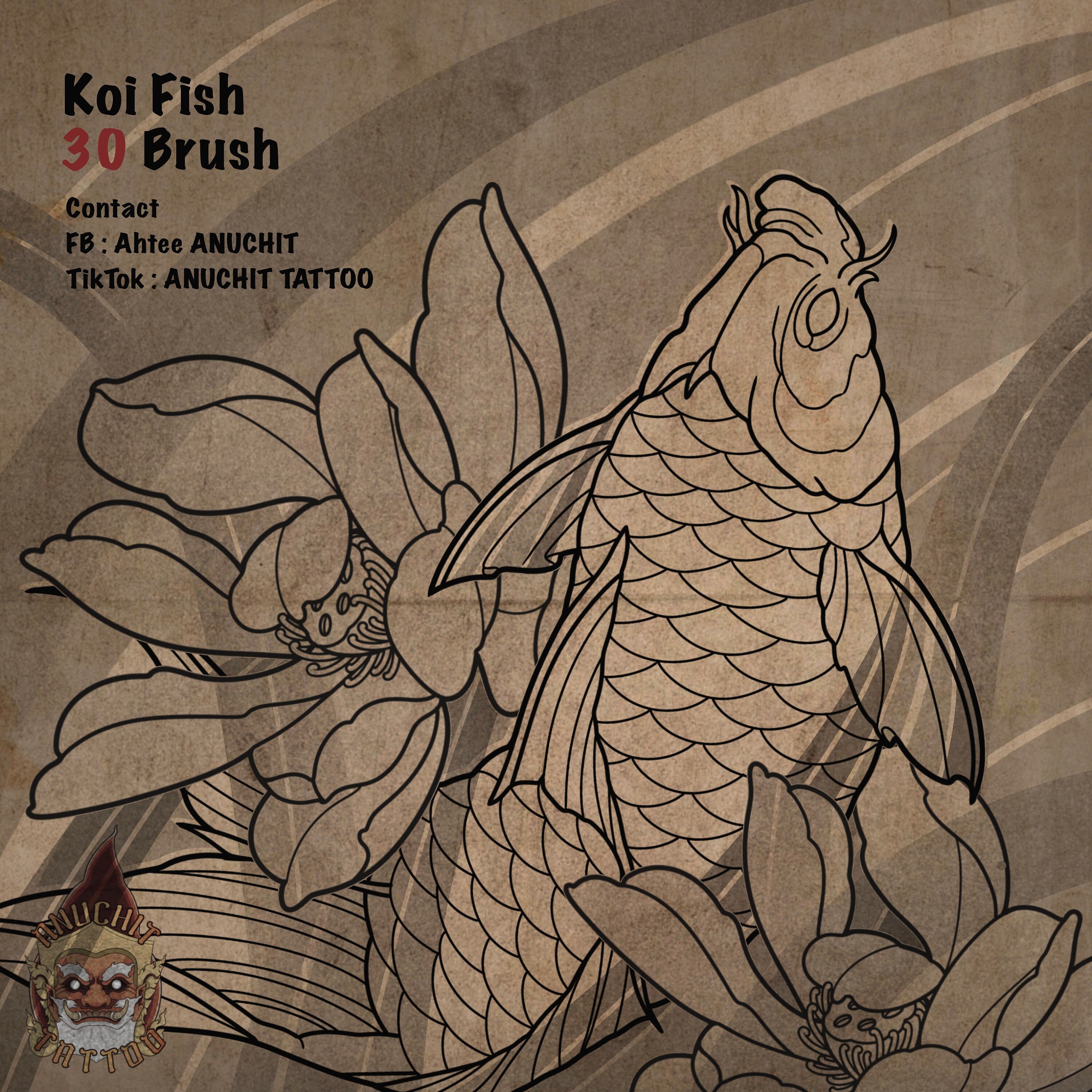 Fish Bundles Japanese Tattoo Procreate Stamp Brush - Etsy