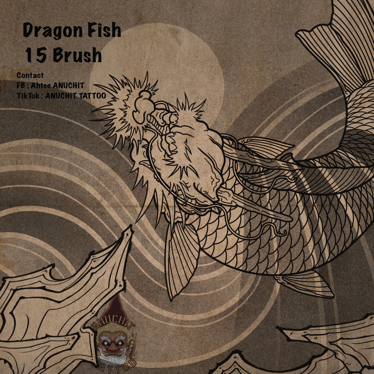 Fish Bundles Japanese Tattoo Procreate Stamp Brush - Etsy