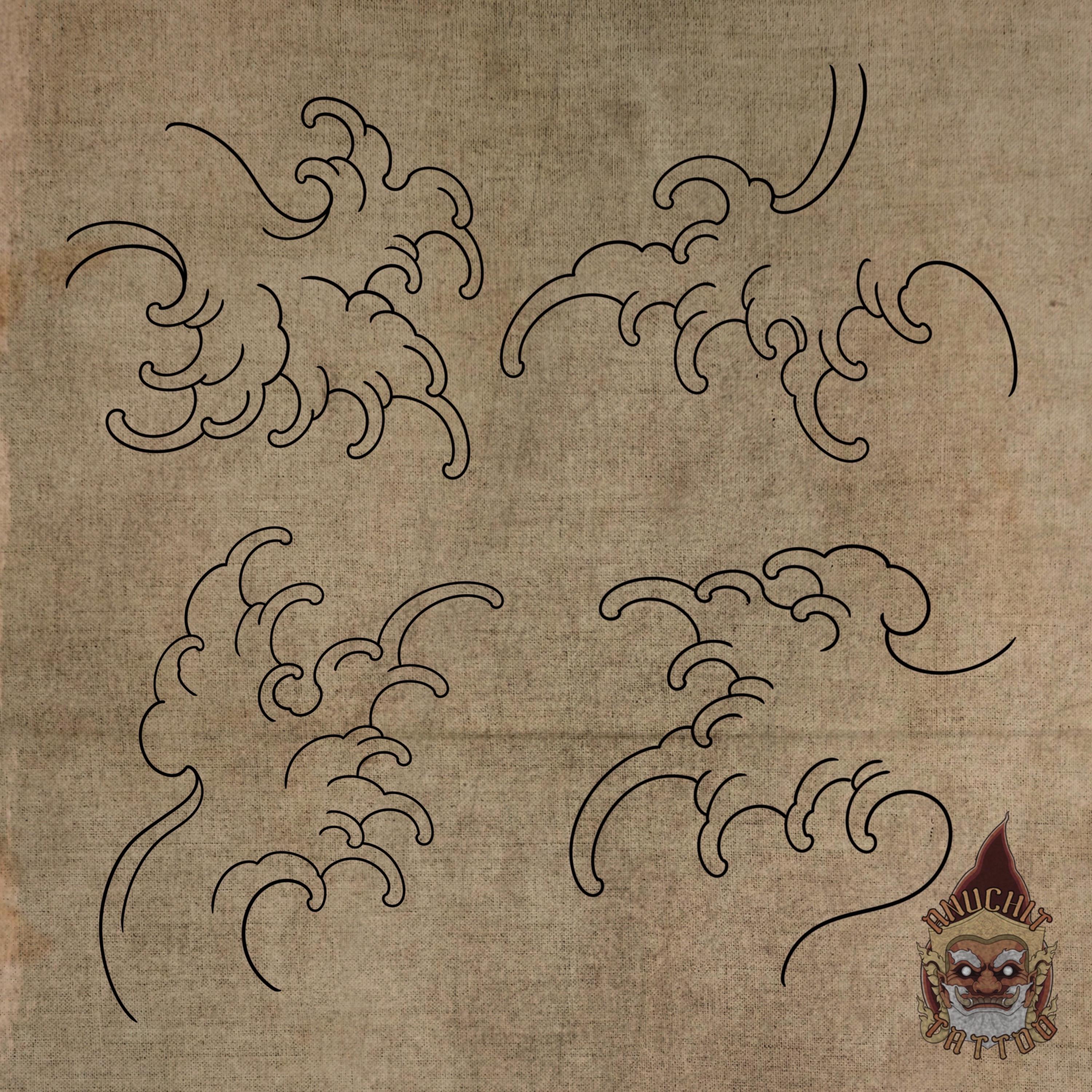 60 Wave Japanese Traditional Procreate Stamp Brush - Etsy