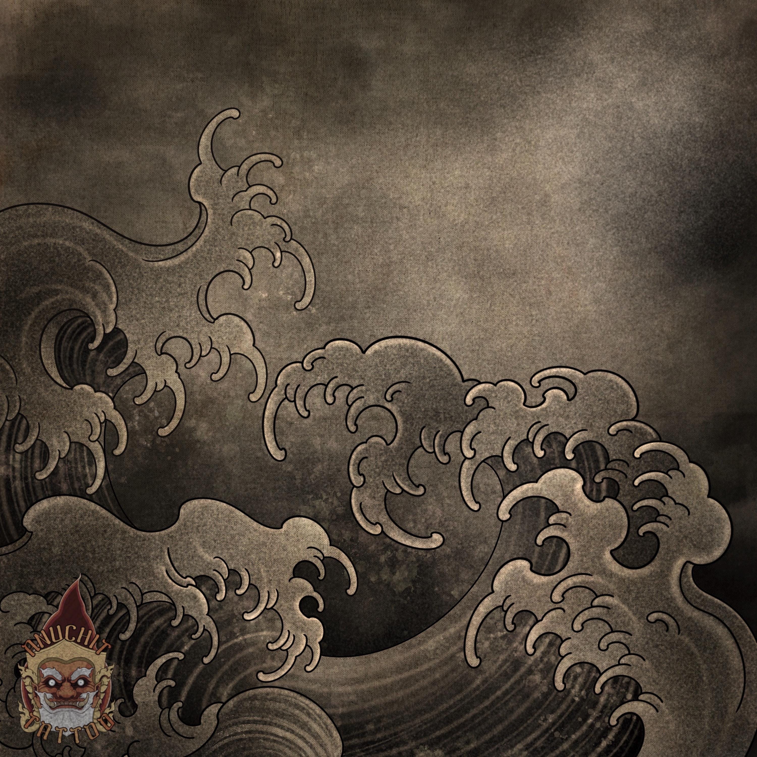 60 Wave Japanese Traditional Procreate Stamp Brush - Etsy