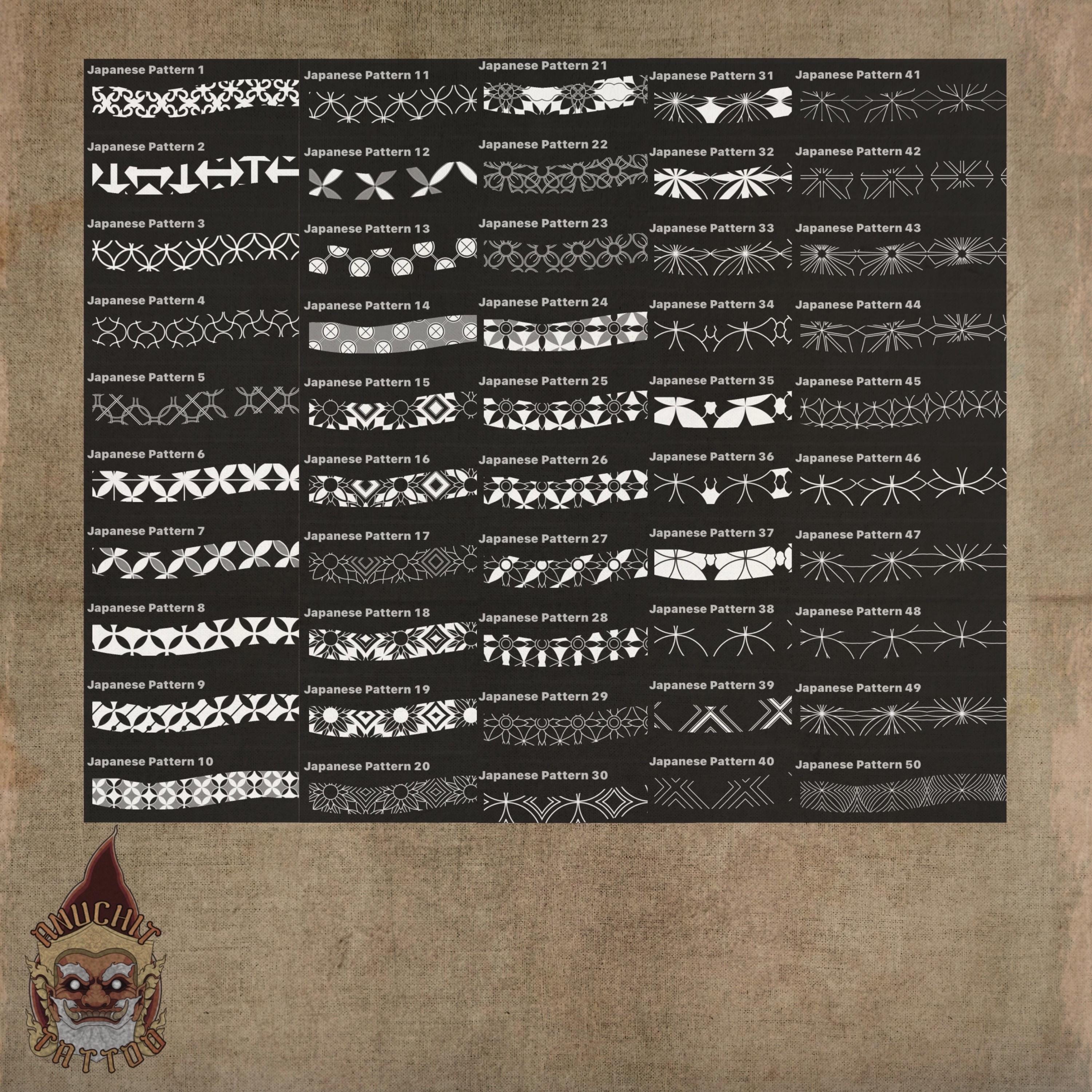 100 Patterns Traditional Japanese Procreate Brush - Etsy