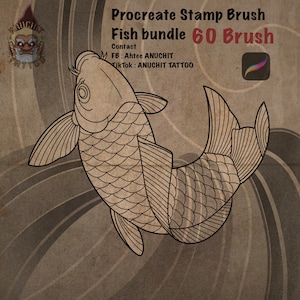 Fish Bundles Japanese Tattoo Procreate Stamp Brush