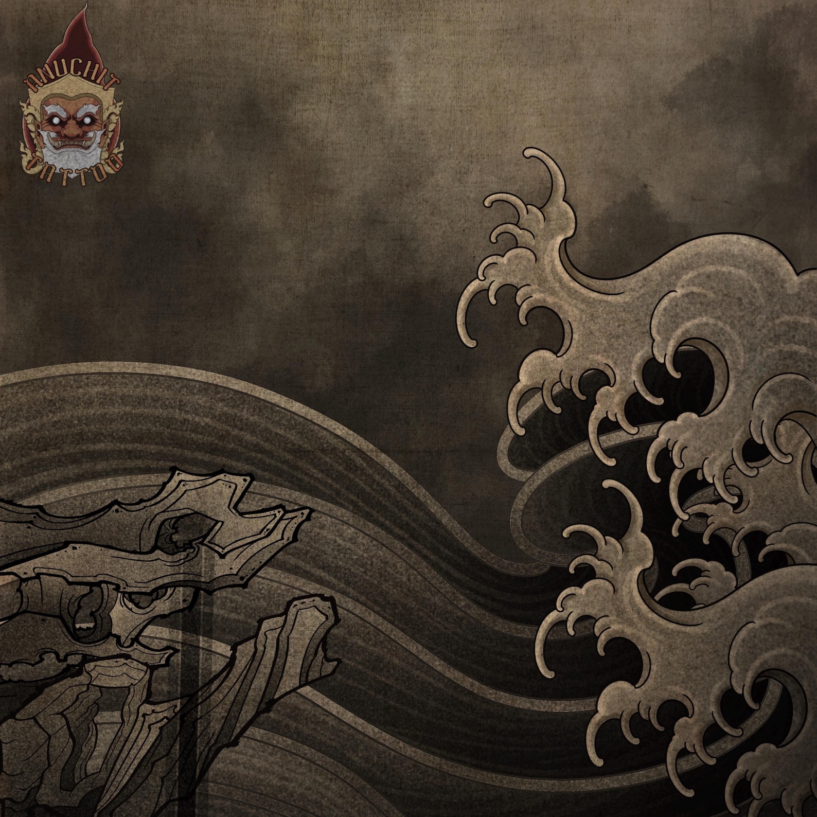60 Wave Japanese Traditional Procreate Stamp Brush - Etsy