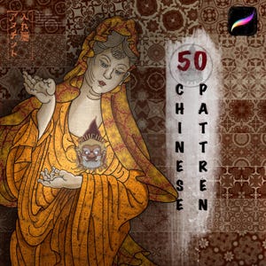 50 Pennello Procreate con motivo tradizionale cinese