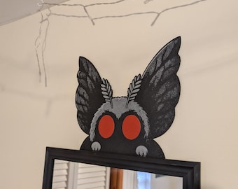 Mothman Frame Topper | Cryptid Door Decoration | 3D Printed Wall Art