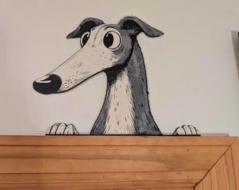 Greyhound Frame Topper | Sighthound Dog Decor | 3D Printed Wall Art