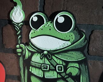 Frog Wizard Wall Character | 3D Printed Fantasy Wall Art