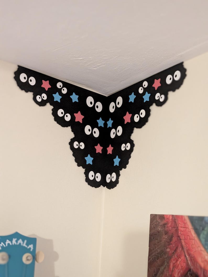 Soot Sprite Ceiling Corner Decoration | Studio Ghibli Fan Art | 3D Printed Wall Art image 1