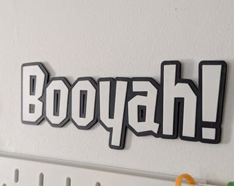 Booyah Wall Sign | Splatoon Gaming Decor | 3D Printed Nintendo Fan Art