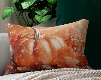 Autumn Pumpkin Lumbar Pillow: Fall Thanksgiving Home Decor
