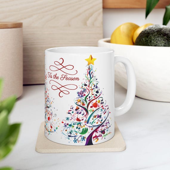 Musical Christmas Tree Coffee Mug: Festive Holiday Drinkware