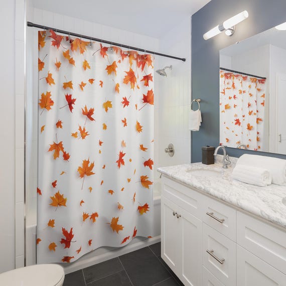 Autumn Maple Leaf Shower Curtain: Fall Bathroom Decor