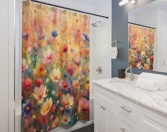 Wildflower Garden Shower Curtain | Floral Bathroom Decor