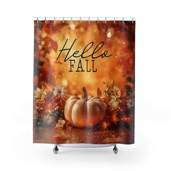 Festive Pumpkin Shower Curtain: Autumn Harvest Bathroom Decor