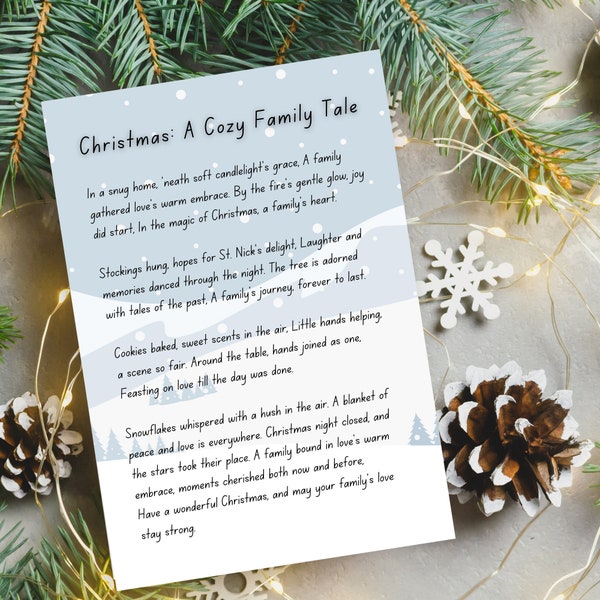 Christmas Poem Wall Art, Digital Wall Art, Family Christmas Poem, Printable Download, Christmas Poem, Holiday Decor, Christmas Gift Ideas