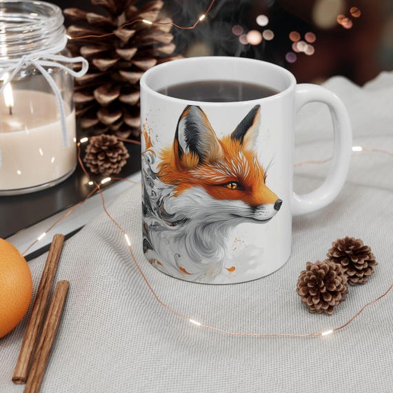 Fox Art Coffee Mug: Whimsical Animal Drinkware (11oz or 15oz)