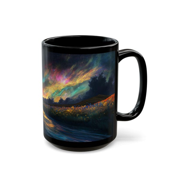 Northern Lights Coffee Mug: Aurora Dreams, Cosmic Sky Gift