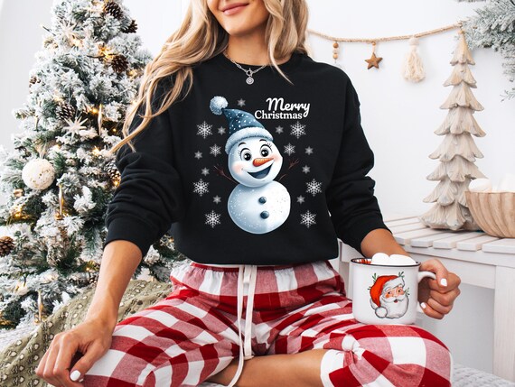 Cozy Snowman Christmas Sweatshirt: Festive Holiday Apparel