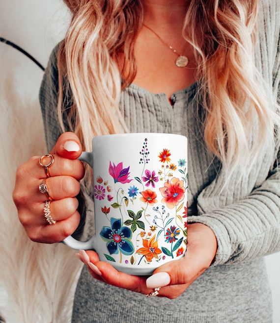 Vibrant Wildflower Mug | Wildflowers Cottagecore Coffee Mug