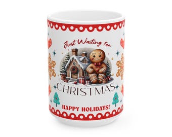 Christmas Gingerbread Ceramic Mug: Festive Holiday Drinkware