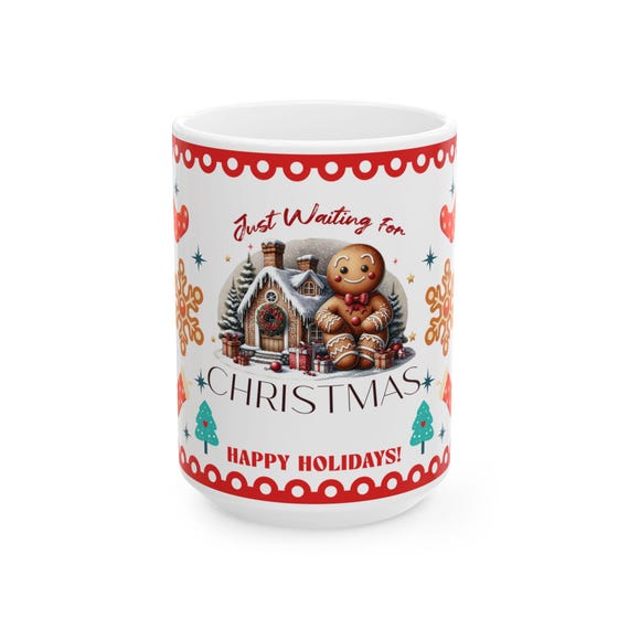 Christmas Gingerbread Ceramic Mug: Festive Holiday Drinkware