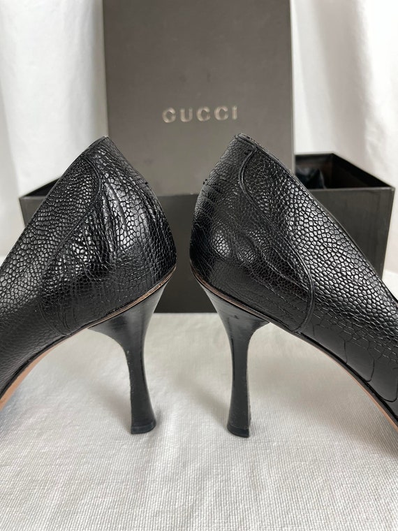 Tom Ford for Gucci Black Croc Heels Pumps SZ 9 - image 3