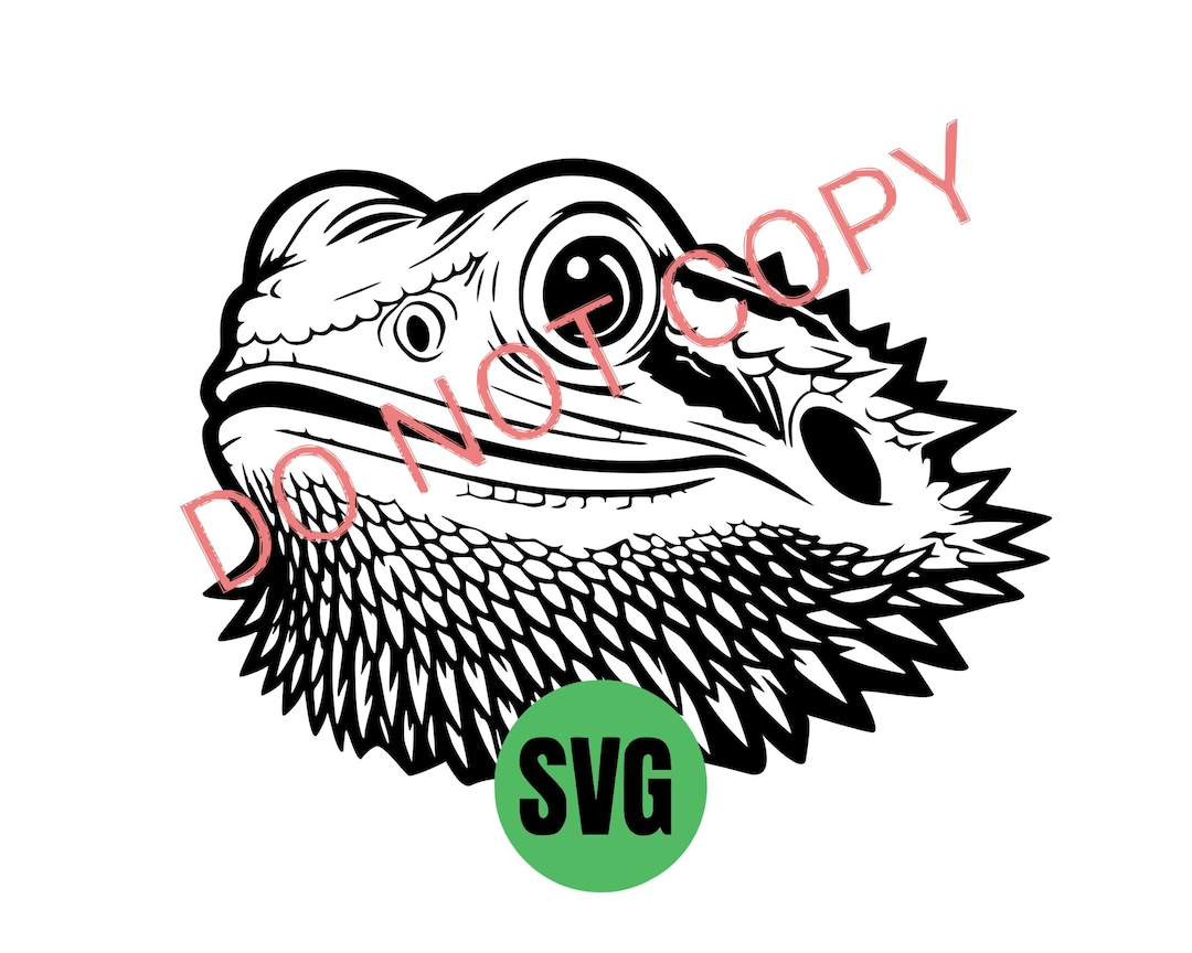 CUTE BEARDED DRAGON Head Svg T-shirt Wall Art Decal Sticker Vinyl ...
