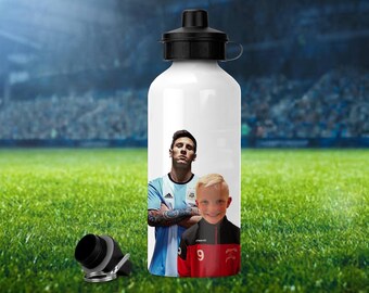 Personalized Lionel Messi Water Bottle – Add Your Photo & Name