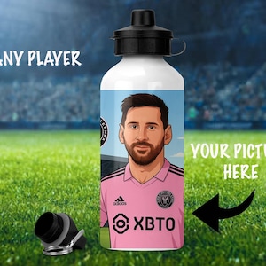 Messi Cartoon Bottle – Personalized Football Gift for Kids | Barcelona, Miami, Argentina, Back to school
