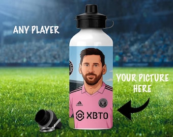 Messi Cartoon Bottle – Personalized Football Gift for Kids | Barcelona, Miami, Argentina, Back to school
