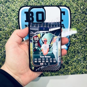 Capa de telefone de futebol personalizada | FC24 | Cartão de futebol | Ultimate Team | Capa de iPhone de futebol