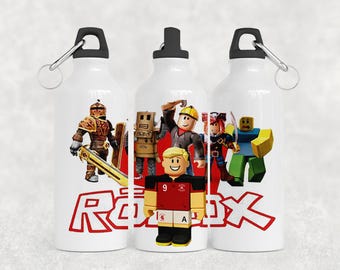Personalised Roblox Water bottle - Custom Character with your Childs photo and Roblox Background
