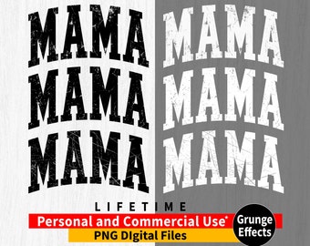 Distressed Mama PNG File, Grunge Arched Design (Digital Download)